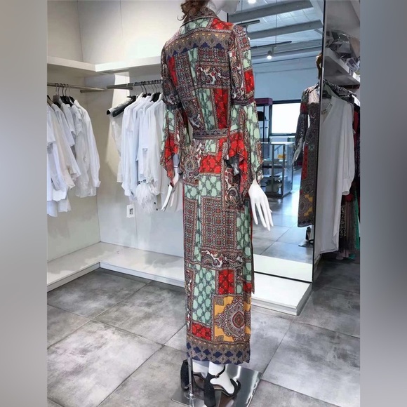 Sz XS ALICE + OLIVIA Jaylen Scarf Print Maxi Dress NWT - Picture 11 of 13